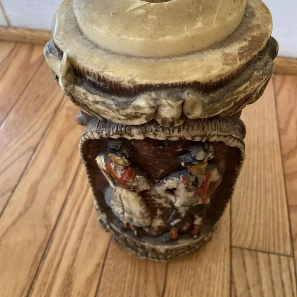 German Candle wax candle VINTAGE Very Rare hand carved made in Germany daisy